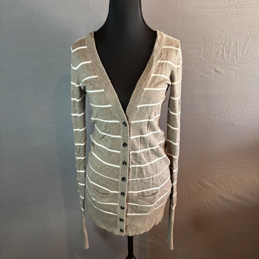 Ruehl No.925 Striped Button Up Cardigan Sweater Knitwear‎ Womens Size M Y2K
